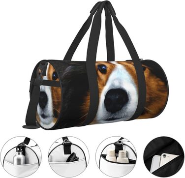 Спортивна сумка для подорожей, малюнок Шетландська вівчарка, Чорна, Універсальний розмір, Дорожня сумка