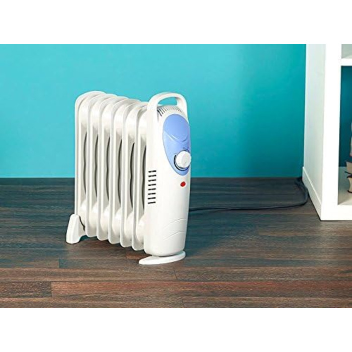 Масляний радіатор для побутової техніки Sichler Масляний радіатор із 7 ребрами та термостатом, 800 Вт (невеликий масляний радіатор з термостатом, обігрів без електрики)