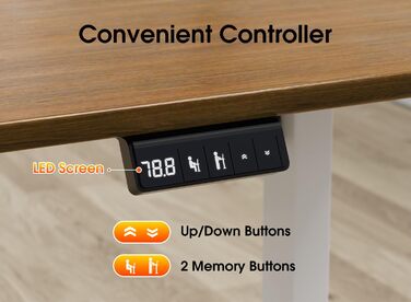 Електрична регульована по висоті рама столу, регульована по висоті рама столу з потужним двигуном, пам&39яттю положення та функцією запобігання зіткненням, 1 двигун, чорний колір