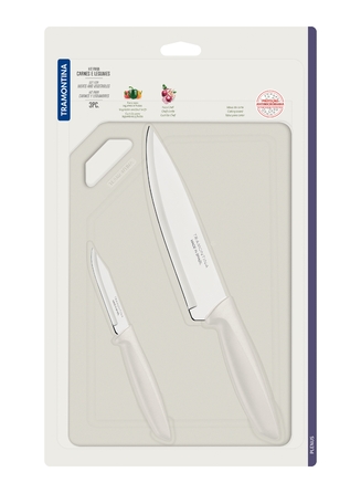 Набір ножів Tramontina Plenus light grey, 3 предмети (6747192)