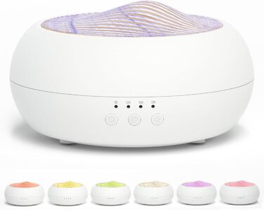 Аромадифузор SALKING, 250 мл ультразвуковий масляний ароматерапевтичний дифузор для ефірних олій, електрична ароматична лампа зволожувача повітря, 7-кольоровий білий дифузор з деревним зерном для домашнього офісу або йоги