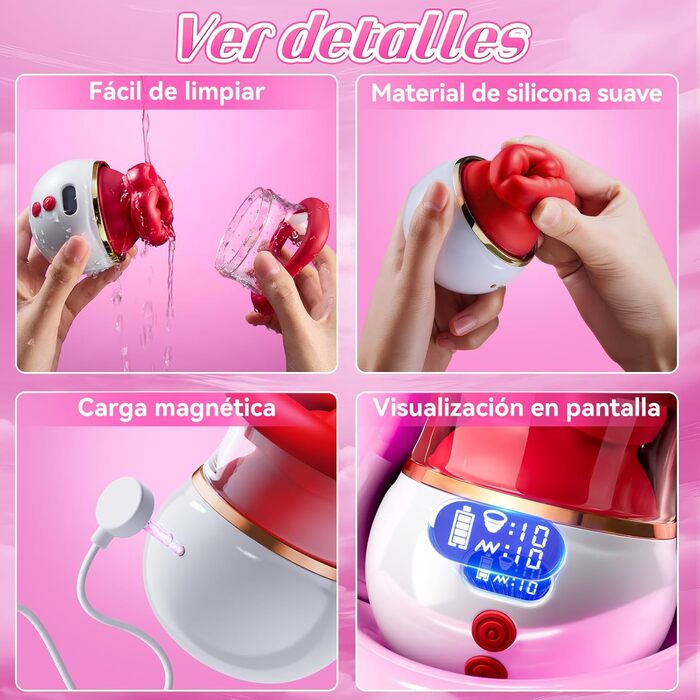 Вібратор AAVIBE 5 в 1, вакуум, язичок, підігрів, 10 режимів