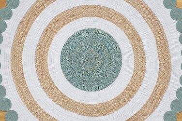 Килим з важкого матеріалу, гофрований, круглий, 30,5 см, бежевий, чорний, круглий килим, килим кілім, гребінчастий край, джутовий