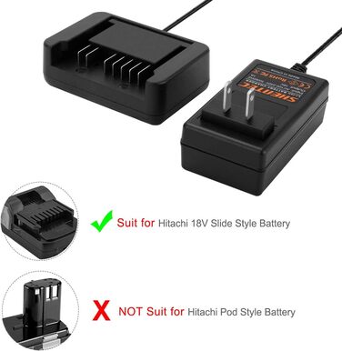 Зарядний пристрій Shentec 3000mAh для літій-іонного акумулятора, сумісний з акумулятором Hitachi 18V 339782 BSL1830C BSL1815 шт. BSL1815S BSL1830 330139 330557 для Hitachi 18V зарядний пристрій