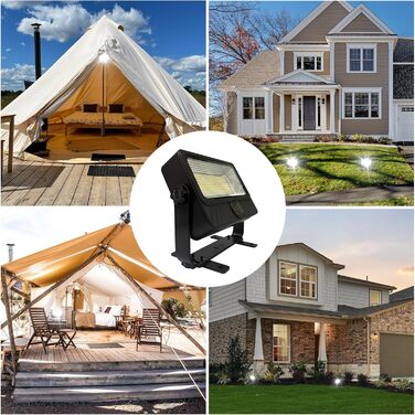 Світлодіодний кемпінговий світильник із сонячними ліхтарями для зовнішнього використання CCT3 із 5 режимами сонячного прожектора 1100 лм 90 Вт, акумуляторний сонячний світильник для огорожі IP65, водонепроникний настінний світильник 4800 мАг, акумулятор д