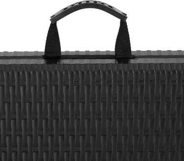 Комплект садових меблів tectake з 3 предметів, складаний кемпінговий стіл з 2 пивними лавками, балконні меблі, комплект садових або патіо столів, комплект пивного намету, з ручками для перенесення, довжина 180 см (чорний) Чорний (імітація ротанга)