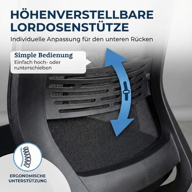 Офісний стілець Start для домашнього офісу та бізнесу, з багатьма ергономічними функціями, ергономічний та компактний, дуже простий у використанні, без підлокітників, вантажопідйомність до 125 кг