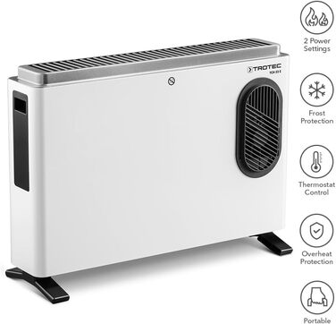 Конвекторний обігрівач TROTEC TCH 23 E - теплова потужність 1000 Вт / 2000 Вт турбо - електричний радіатор