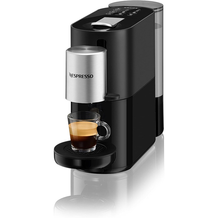 Кавоварка Krups XN8908 Nespresso Atelier з піноутворювачем молока Резервуар для води 1 л в т.ч. скляні чашкикапсули Тиск 19 бар чорний/ сріблястий