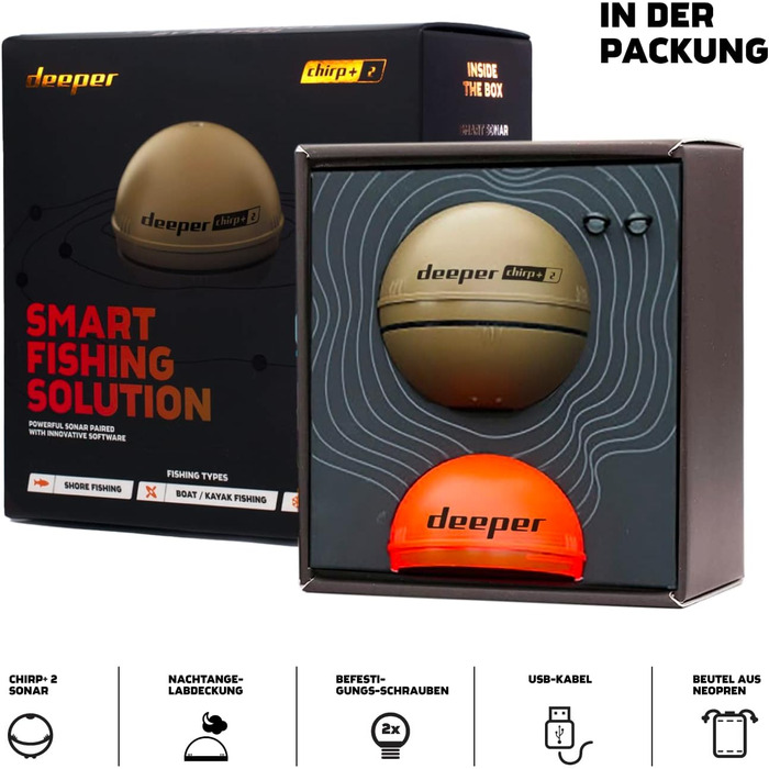 Ехолот із заливкою, для риболовлі з човна, підлідної риболовлі, риболовлі з берега Відливний ехолот із зручним безкоштовним додатком, 2 - GPS