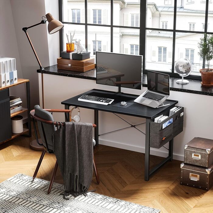 Комп'ютерний стіл офісний стіл з тримачем для навушників і сумкою для зберігання, невеликий стіл для навчання дерев'яний стіл для