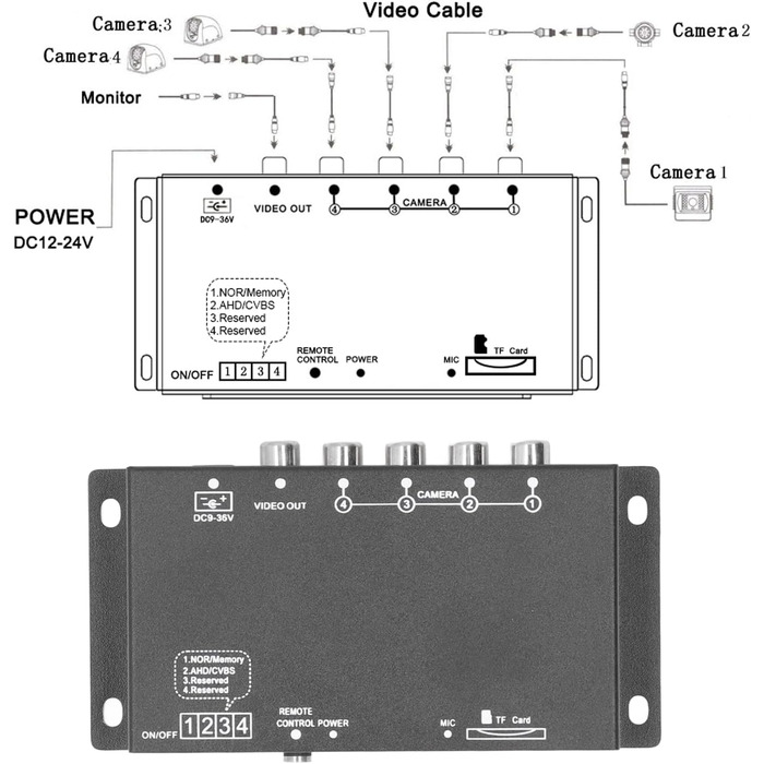 Цифровий відеореєстратор для транспортних засобів, комплект автомобільного відеореєстратора, мобільний цифровий відеореєстратор 4-