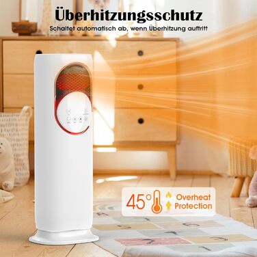 Вентилятор з обігрівачем та охолоджувачем повітря, вентилятор 2-в-1 для обігріву та охолодження та зволожувач повітря, портативний кондиціонер, електричний керамічний PTC, резервуар для води 4 л, 3 швидкості обдуву, електричний обігрівач (білий-01)