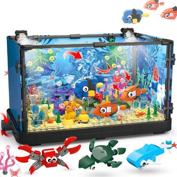 Конструктор Jorumo Aquarium Building Block, 725 деталей, підсвічуваний акваріум
