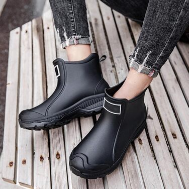 Чоловічі гумові чоботи, водне взуття, верхній одяг, гумове взуття для студентів, повсякденне модне взуття, все для роботи на свіжому повітрі, риболовлі, автомийки, кухні, не бахіли, гумові черевики, високі черевики для чоловіків, розмір 42 EU, чорний