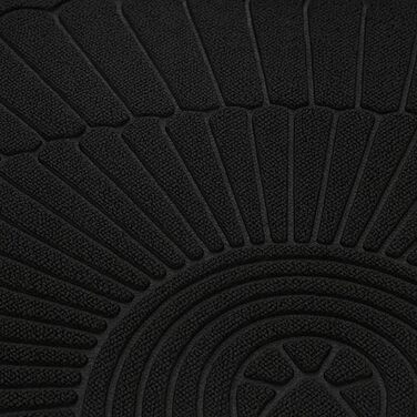 Килимок для дверей Tivoli напівкруглий 60x90 см для використання всередині та зовні приміщень чорний, нековзний, сучасний 3D-дизайн, брудозатримуючий килимок - легкоочисний килимок для дверей, чорний, 60 x 90 см (півколо)