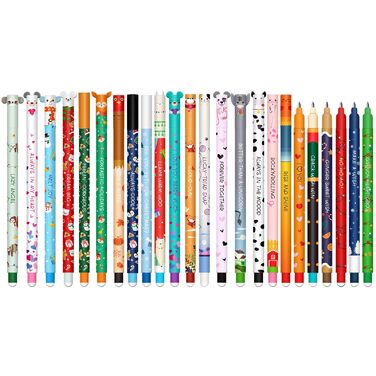 Набір гелевих ручок, що стираються - різдвяні гелеві ручки для ручок, що стираються, з термочутливим чорнилом, що стирається, різні кольори чорнила, 0,7 мм (24 ручки, що стираються, у сліпому полі)