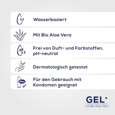 Лубрикант на водній основі Ritex Gel+, з органічним алое вера, 2 x 50 мл