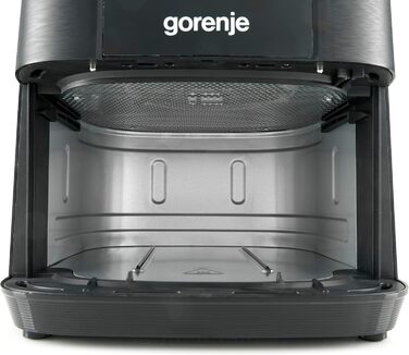 Аерофритюрниця Gorenje AF1350DWB, 1350 Вт, чаша 5,4 л з вікном, 8 автопрограм, антипригарне покриття, LED-дисплей, 28 35,3 32,1 см, чорна