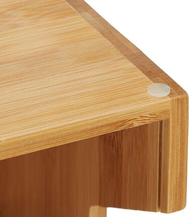 Бамбуковий органайзер Relaxdays з 3 ярусами, відкриті відділення для зберігання для офісу, підставка для спецій для кухні, висота та ширина 418x17 см, натуральний колір