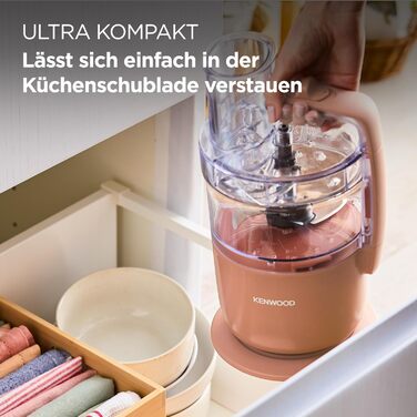 Кухонний комбайн Kenwood MultiPro Go FDP22.130RD подрібнення, нарізка, тертя, пюре та заміс, 360 Express Serve, чаша 1,3 л, ніж для замісу, диск 4 мм, 650 Вт, колір теракотовий