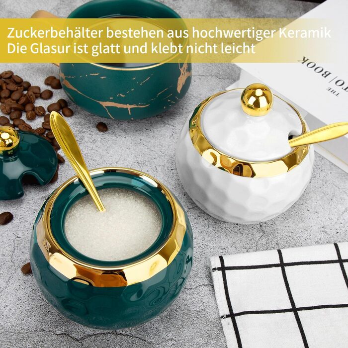 Банки для спецій, керамічна цукорниця з кришкою та ложкою для дому та кухні, альтернатива стійці для спецій та стійці для спецій д