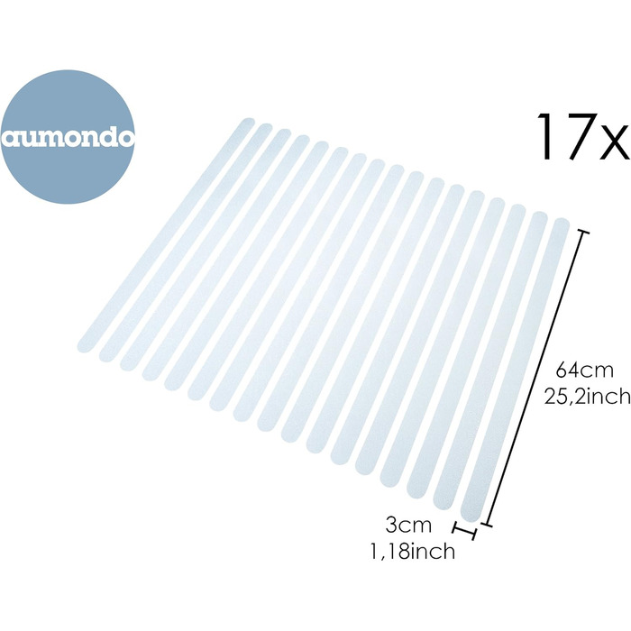 Протиковзкі смужки для сходів 17 шт aumondo