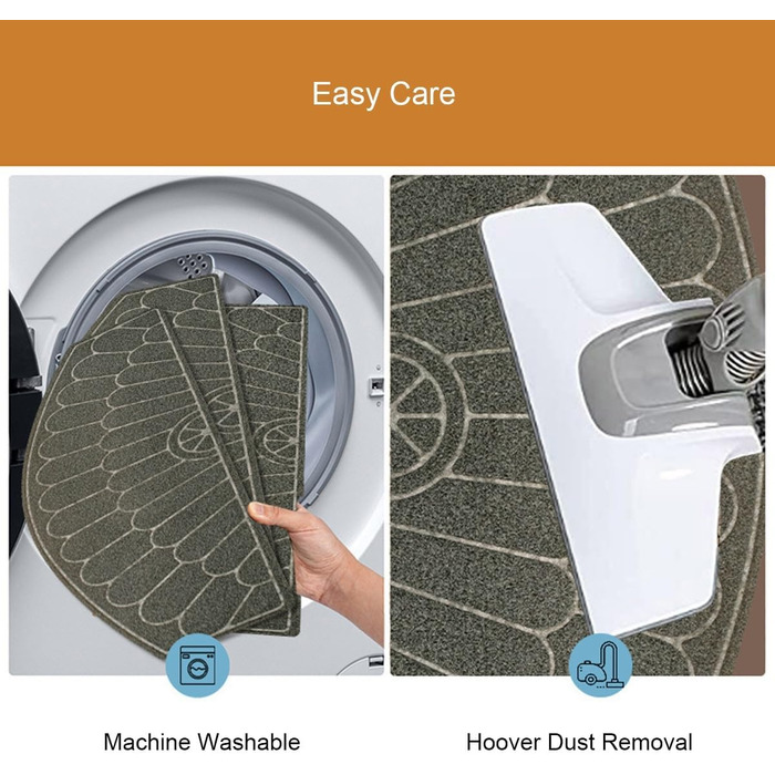 Килимових покриттів для сходів, нековзні, без клею, виготовлені з TPR, із самопоглинаючою основою, накладки на сходинки з напівкруглим візерунком, легко очищаються для гвинтових сходів, безпечні, із загнутими краями, сірі, 5