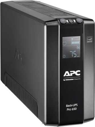 Резервний ДБЖ APC by Schneider Electric PRO - BR650MI - ДБЖ 650 ВА Живлення - модель MI (6 розеток IEC, виходи IEC - IEC, РК-інтерфейс, 1 ГБ захисту лінії передачі даних) Потужність 650 ВА - модель MI IEC - IEC - IEC - Виходи живлення одинарні