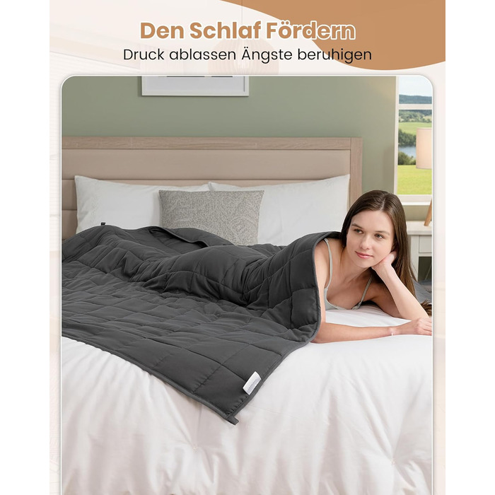 Ковдра Good Nite з обтяженням 150 x 200 см 8 кг, антистресова терапевтична ковдра, сприяє глибокому сну, сіра 150 x 200 см-8 кг