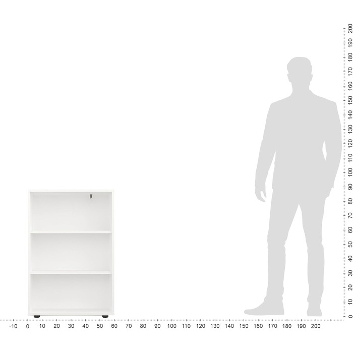 Полиця шириною 60 см Біла - Книжкова полиця з 3 рівнями та полицями з регульованою висотою, окремостояча полиця, полиця для зберігання Книжкова полиця Lumo 60 x 90 x 24 см (Ш x В x Г) 3 рівні (60Ш x 90В x 24Г) Біла