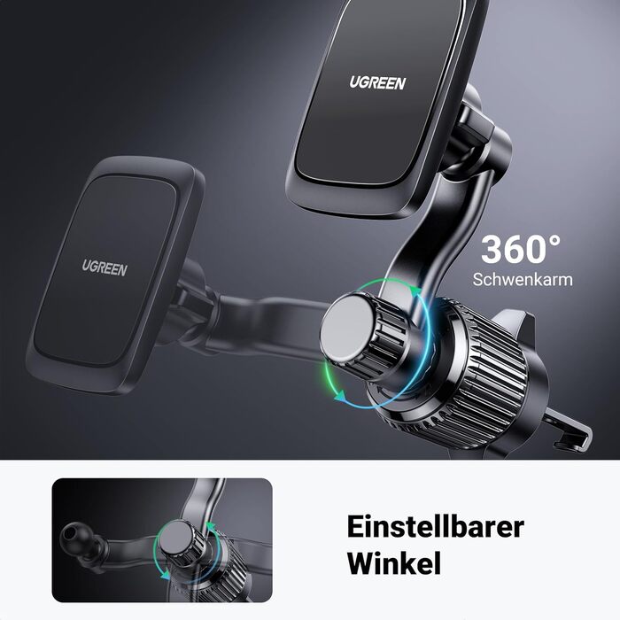 Тримач для мобільного телефону Автомобільний магнітний вентиляційний 360 поворотний автомобільний тримач для мобільних телефонів з