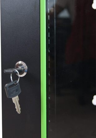 Міні-мережевий корпус WAYTEX 37483, 10 дюймів, 6U, відсік для дисків, серверний, зі скляними дверцятами та чорним замком, постачається у зібраному вигляді