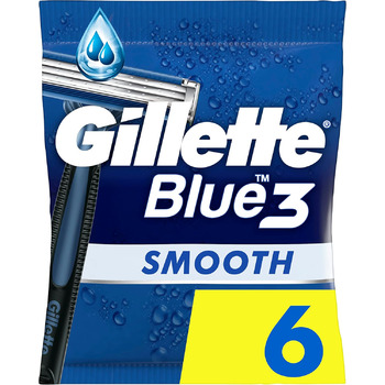 Чоловіча одноразова бритва Gillette Blue3 Smooth, 6 бритв із 3 лезами, волога бритва з поворотною головкою на 40, змащувальна смужка з технологією ComfortGel