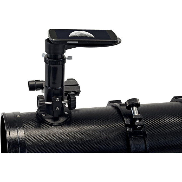 Рефлекторний телескоп Bresser Galaxia EQ-Sky 114/900 з адаптером для камери смартфона та високоякісним сонячним фільтром об'єктива, включаючи кріплення, штатив та аксесуари 114/900 дзеркало одинарне