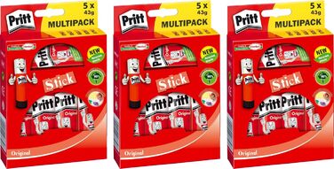 Клей-олівець Pritt 5 x 43 г, прозорий, клей без розчинника (3,)