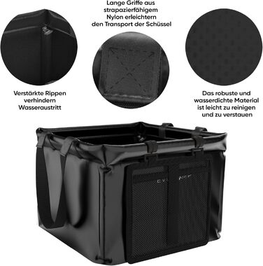 Складана миска для миття посуду EVOCAMP 20 л, водонепроникна складна миска для кемпінгу - складна кемпінгова мийка - підходить для подорожей, риболовлі, миття посуду, охолоджувач для напоїв на свіжому повітрі, охолоджувач для пива для саду