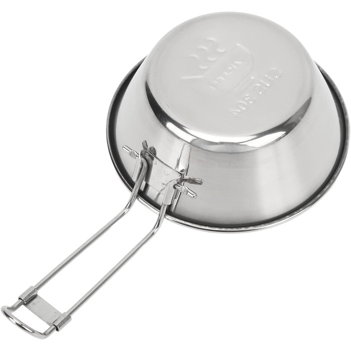 Кемпінгове начиння CHICIRIS, миски з нержавіючої сталі 304 зі складними ручками, легкий портативний набір мисок із 4 предметів для походів та подорожей