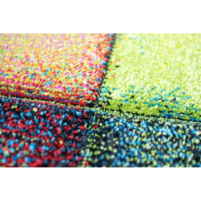 Килим сучасний килим для вітальні в клітинку кольоровий жовтий червоний синій зелений розмір 200 x 290 см 200 x 290 см жовтий, чер