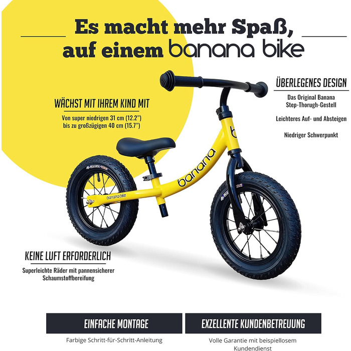 Дитячий велосипед-балансир Banana 12 дюймів Дитячий велосипед для хлопчиків і дівчаток, підходить для дітей від 2-5 років, велосип