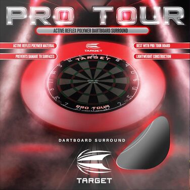 Окантовка для мішень для дартсу Target Darts Pro Tour та VALE (червона/чорна/Vale) Захисне кільце для мішень для дартсу, зовнішній захисний екран для мішень для дартсу, сумісний з будь-якою дошкою Професійні аксесуари для дартсу Pro Tour Black