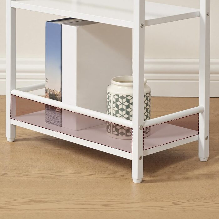 Вузький приставний столик, 3 полиці, тумбочка біля ліжка, журнальний столик із зарядною станцією, столик до дивана, столик до вітальні з місцем для зберігання, для невеликих приміщень, вітальня, спальня, білий AETWT29UE01