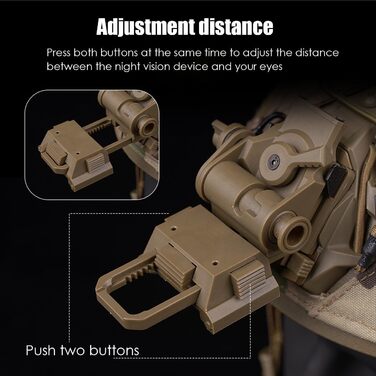 Кріплення на шолом, кріплення для ПНБ, кріплення для шолома для окулярів нічного бачення, регульоване тактичне кріплення на шолом з повного нейлону для L4G24, кріплення для ПНБ PVS-15/18, кріплення для імітації ПНБ типу PVS 31 (чорне)