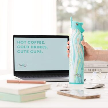 Ізольована пляшка для води Swig Life, дорожня пляшка для води з соломинкою та кришкою, пляшки для води з підсклянником, пляшка для