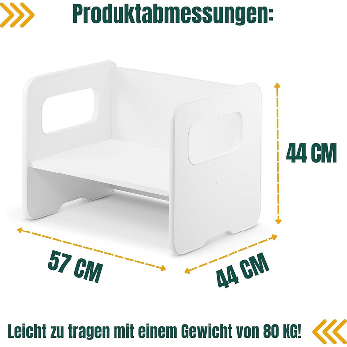 Дитяча лавка defiPad дитяча лавка може перетворюватися на дитячий стіл дерев'яна лавка з 2 висотами сидіння дитяча лавка з функціє