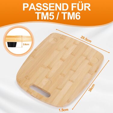Розсувна дошка MUUKAIII для Thermomix TM6 & TM5, швидкорухома рухома дошка для кухонного комбайна Thermomix Vorwerk TM6 TM5 Аксесуари Підкладкова дошка, розсувна дошка з бамбукового дерева