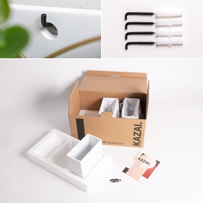 Настінні вази -Alma- Сучасні підвісні кашпо для квітів на стіну Набір кашпо з 3-х частин з високоякісної смоли для кімнатних росли