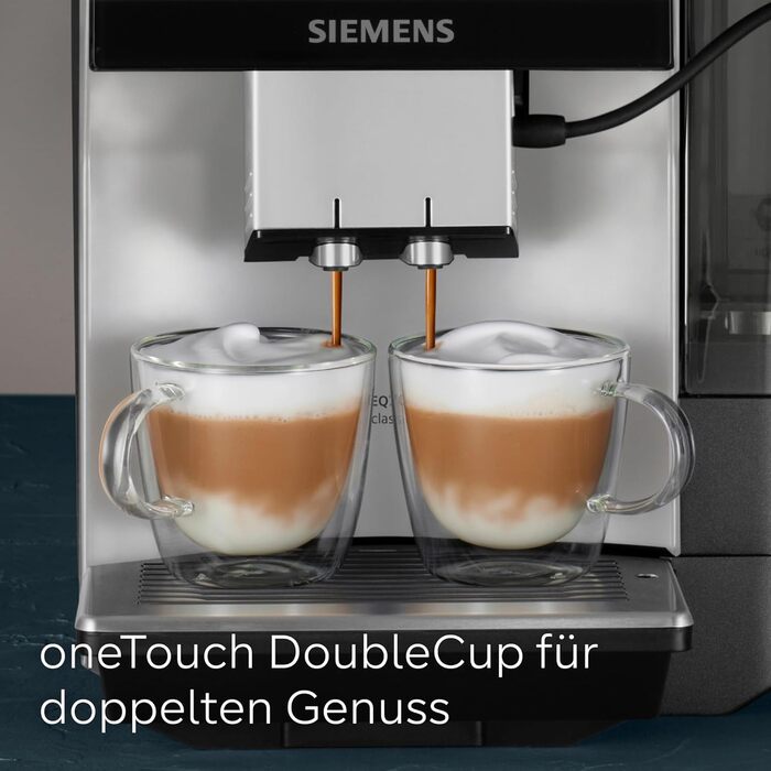 Кавомашина Siemens EQ700 classic кольоровий TFT-дисплей, 36 гарячих та холодних напоїв, Cold Brew, 10 фаворитів, функція 2-х чашок, керування через додаток, автоочищення, срібляста, TP715E17