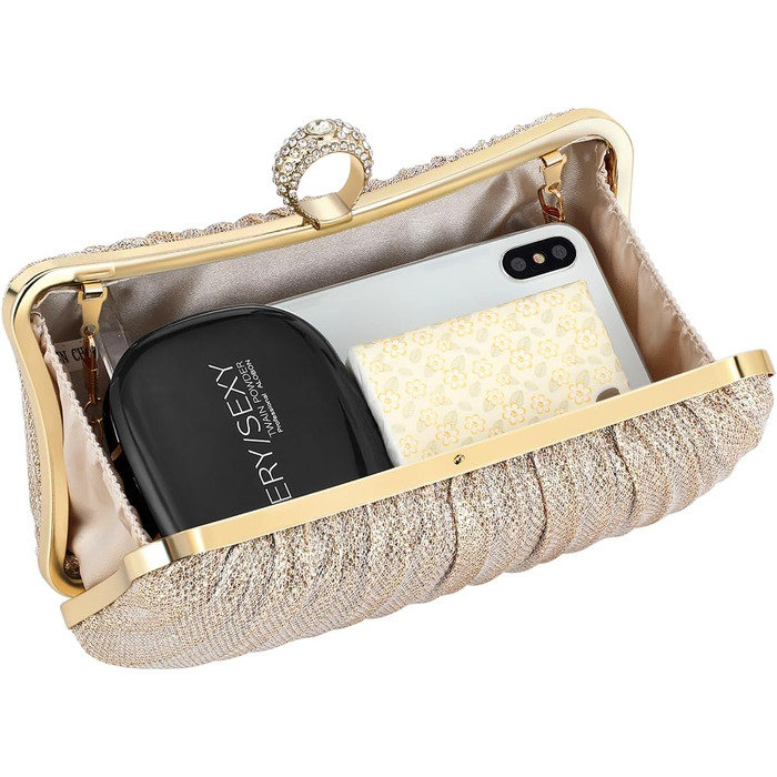 Золотий клатч жіночий елегантна сумочка на ланцюжку для вечірок, весіль та особливих подій