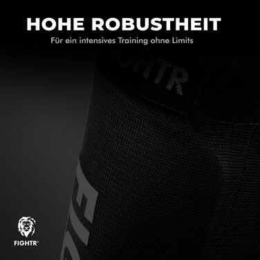 Щитки для гомілок FIGHTR - з ідеальною посадкою та ідеальною підкладкою Захист гомілок для ударів ногами в кікбоксингу, ММА, муай-тай та інших бойових мистецтвах, повністю чорний колір M